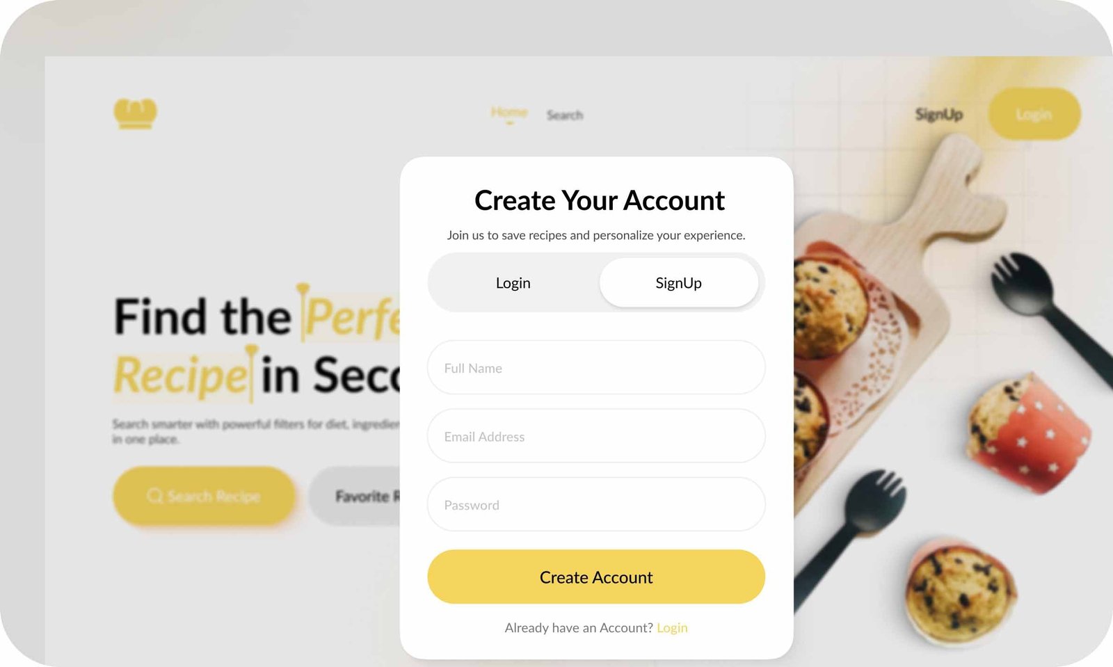 Recipe Finder mockup 5