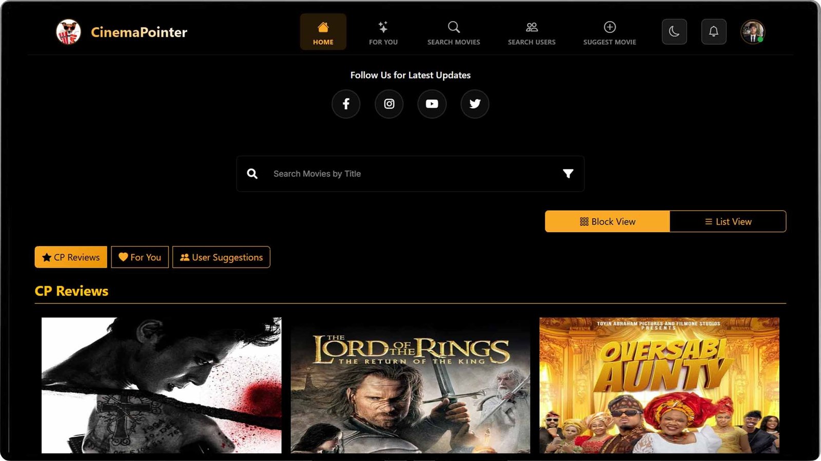 CinemaPointer project screenshot