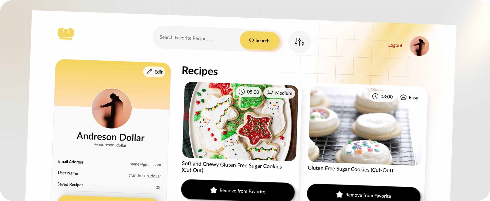 Recipe Finder mockup 2