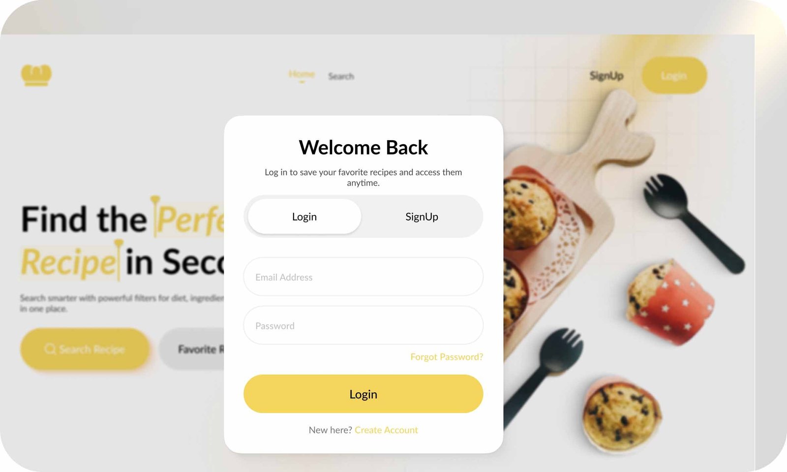 Recipe Finder mockup 4
